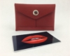 Lined Card Case – Red/Silver